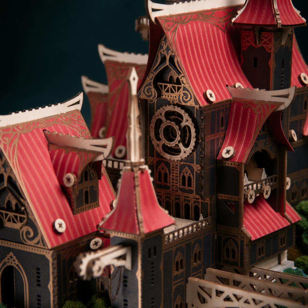howCat Fantasy Steam Castle-3D Wooden Puzzle Kit