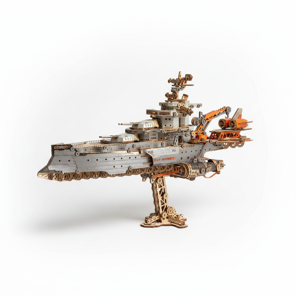 howCat Space Warship 3D Wooden Puzzle Model Kit| Now on Kickstarter