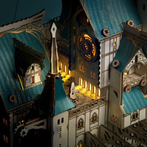howCat Fantasy Steam Castle-3D Wooden Puzzle Kit