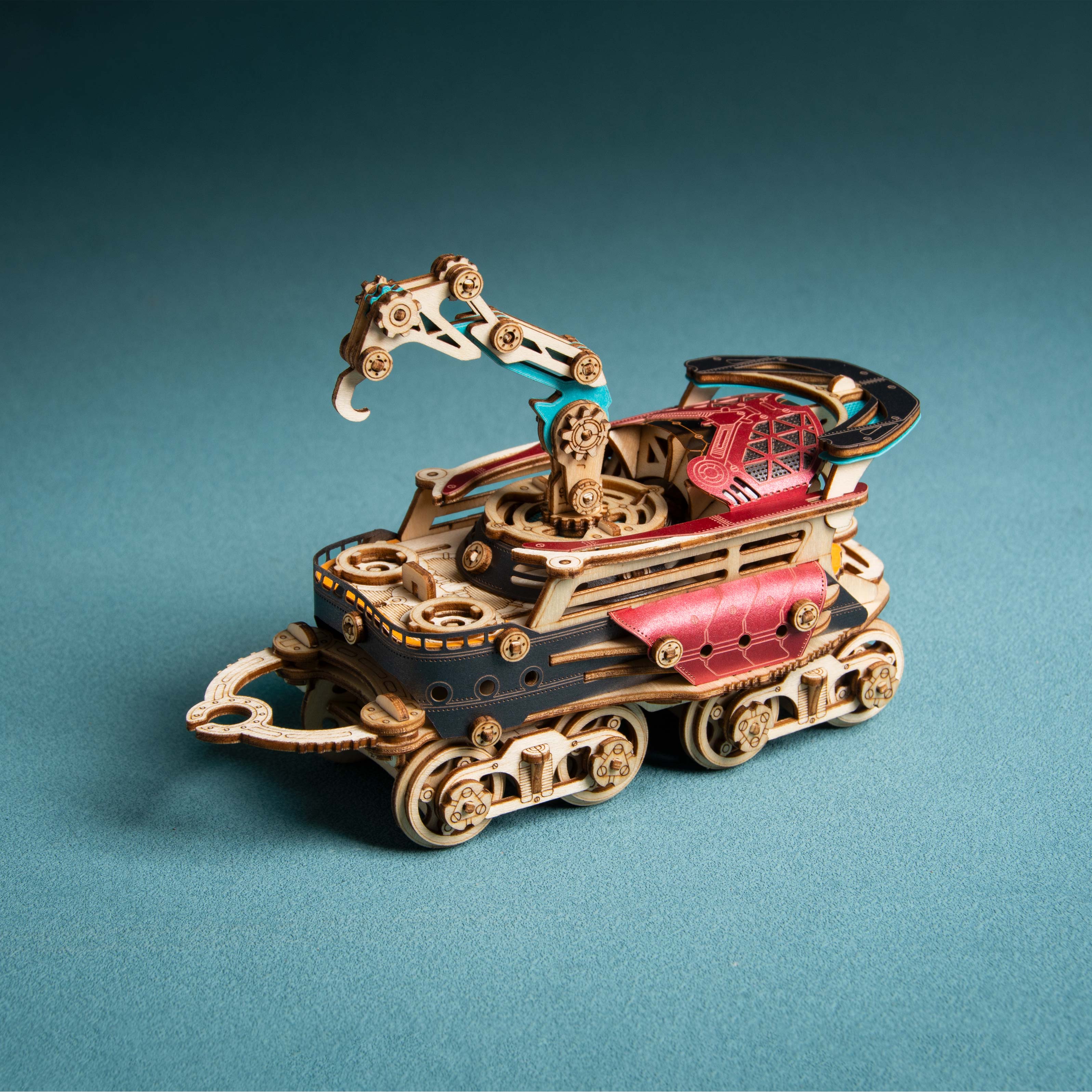 HowCat Fantasy Steampunk Train 3D Wooden Puzzle | 800 Pcs & LED