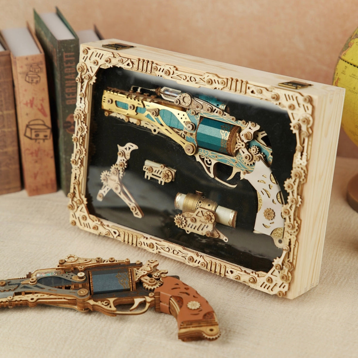 howCat Steampunk Revolver-3D Wooden Puzzle Kit – HowCat - Global