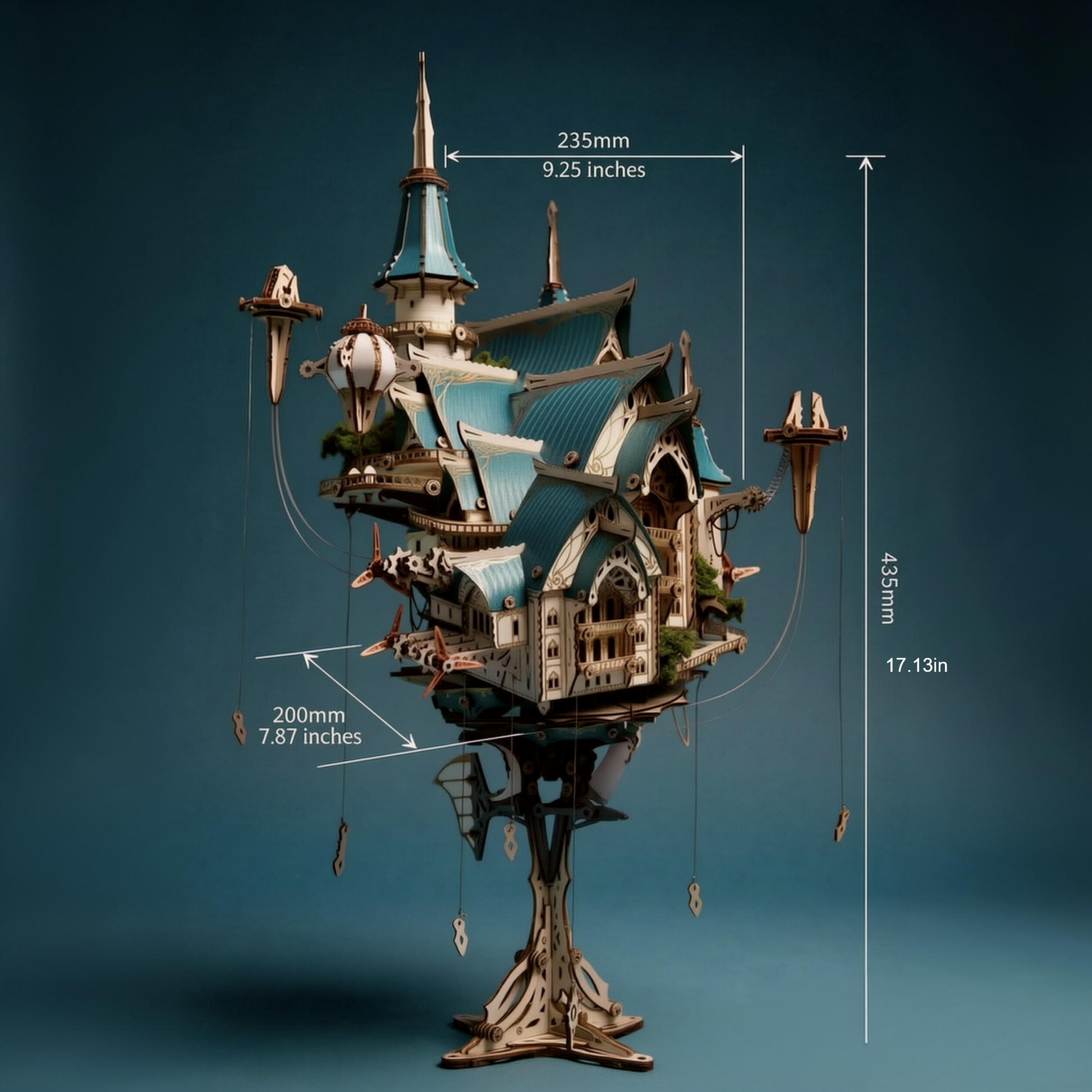 howCat Fantasy Steam Castle-3D Wooden Puzzle Kit